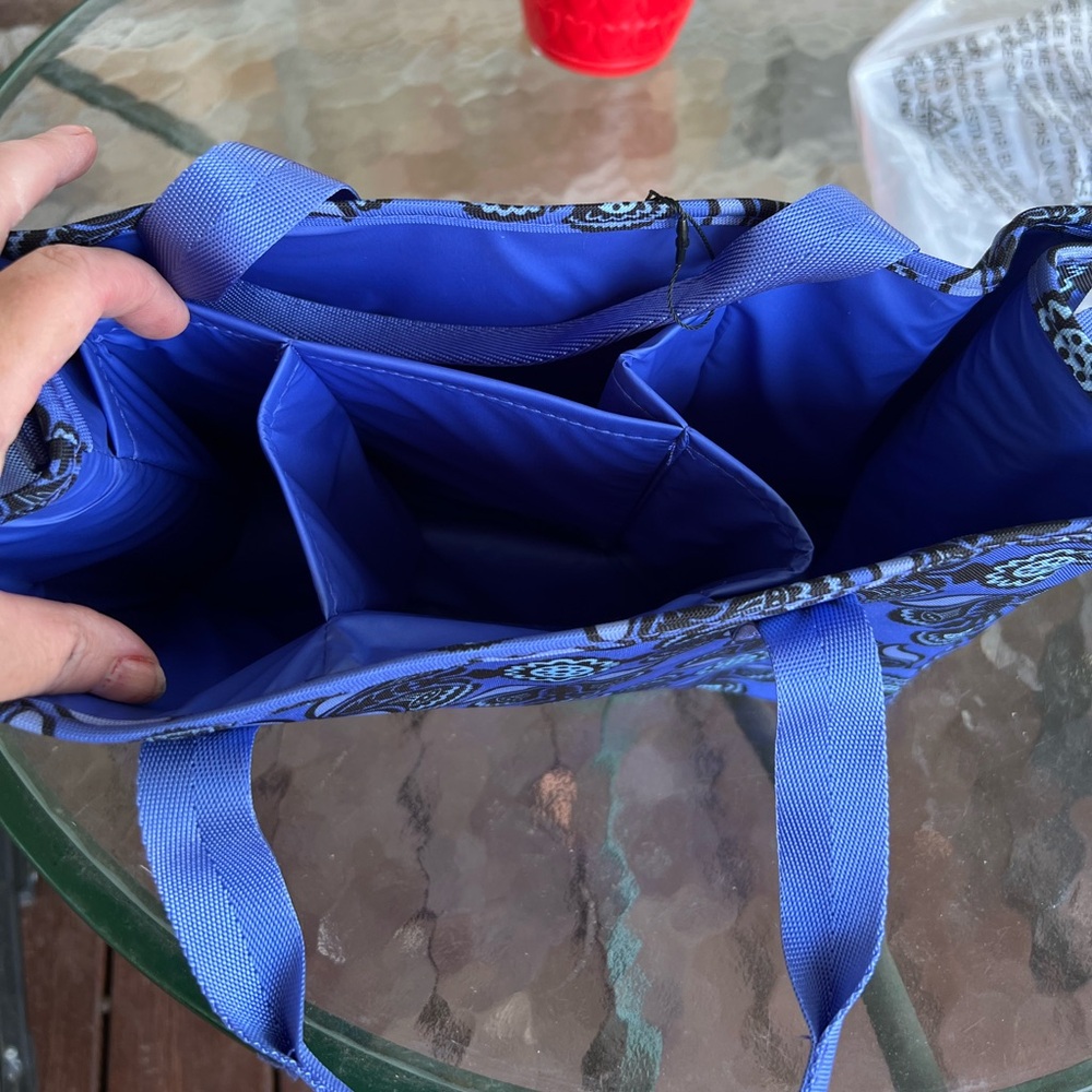 Vera Bradley Lighten Up Baja Blue Tile Everything Organizer NWT - Picture 3 of 5